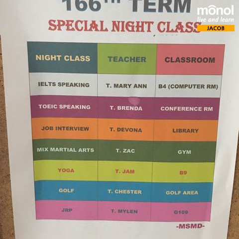 Special-Night-Classes-schedule