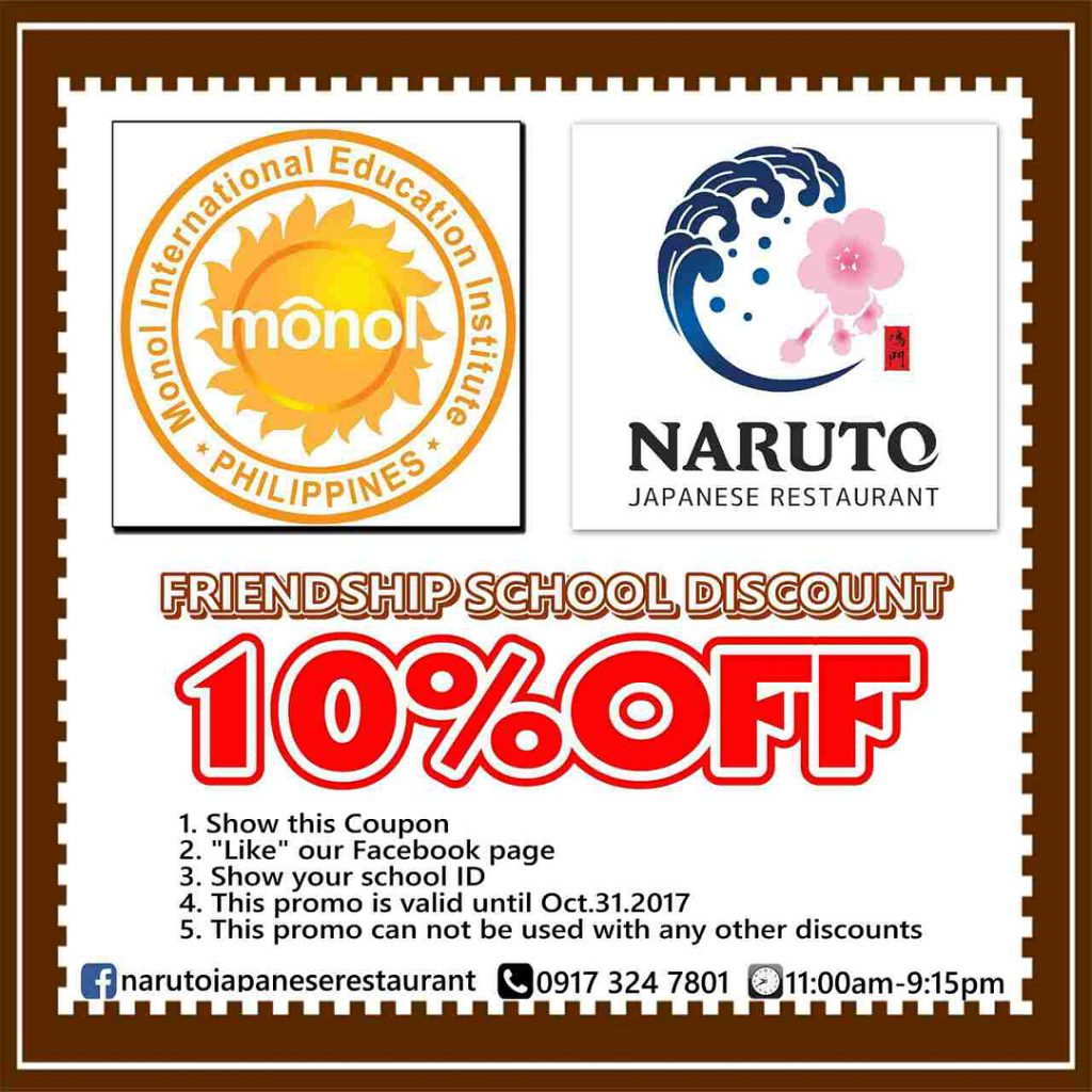 Naruto Restaurant Discount Coupon